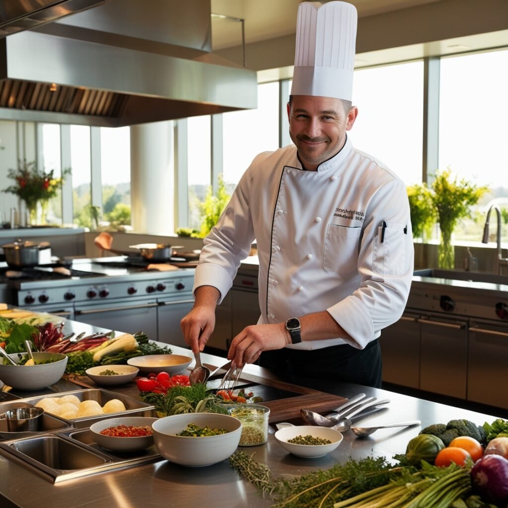beginner cook preparing a recipe