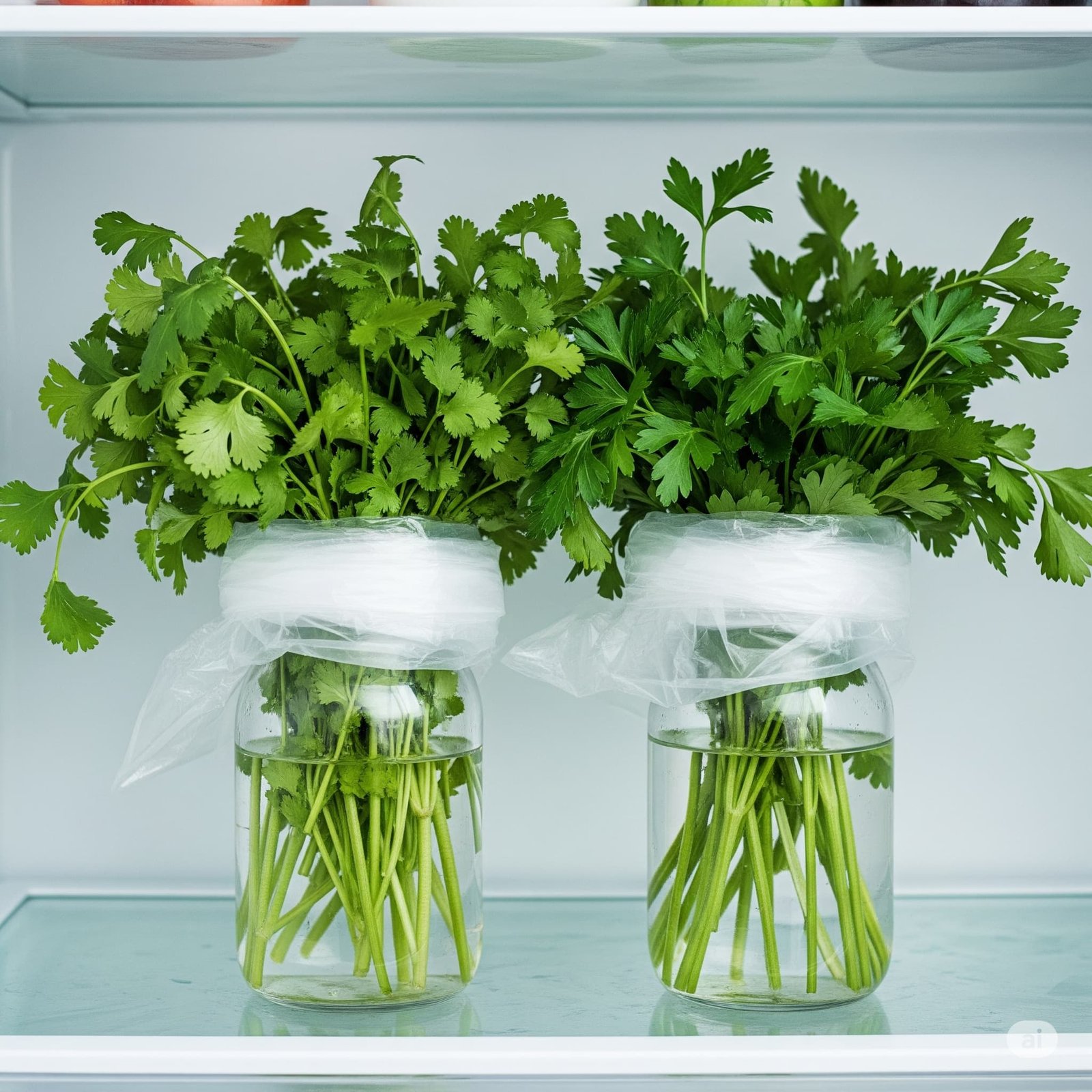 A variety of fresh herbs like cilantro, parsley and basil illustrating how to keep herbs fresh for longer.